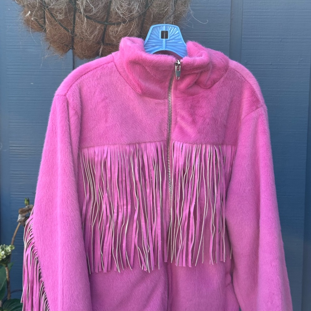 NWT Faux fur ladies cowl neck jacket-size Medium